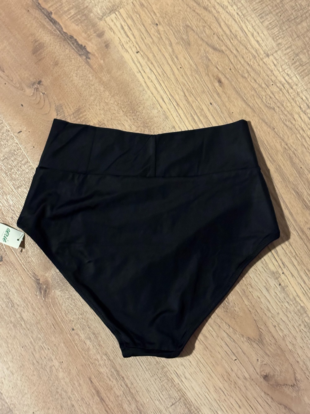 Aerie High Waisted Crossover Bikini Bottom Black Small NWT - Picture 6 of 6